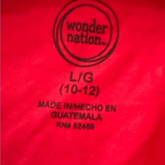 Kids Red Long Sleeve Shirt Size LG 10/12 - Picture 4 of 4